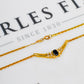 Pre-Owned 9ct Gold Sapphire & Diamond Dress Necklace 16 Inch