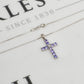 Pre-Owned 18ct White Gold & Tanzanite Cross Pendant & Chain