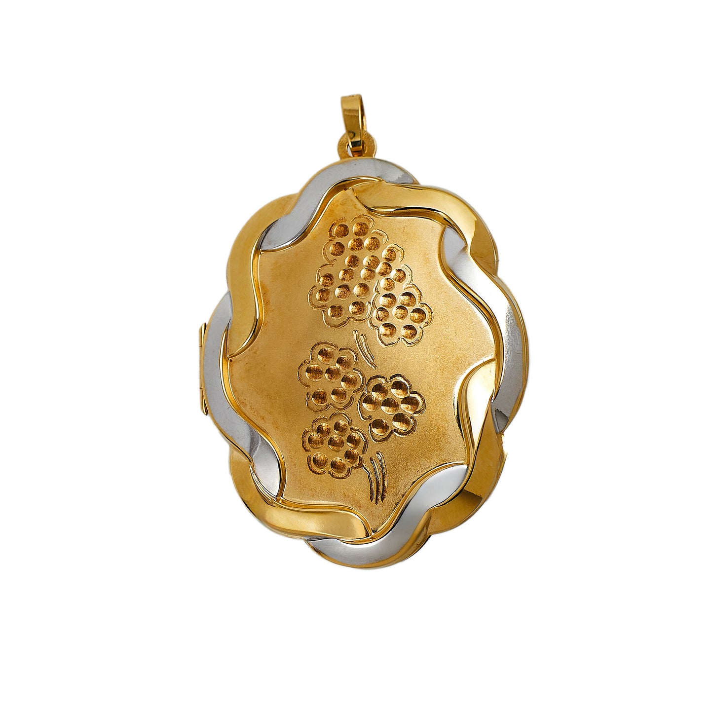 Pre-Owned 9ct Gold 2 Tone Scalloped Edge Locket