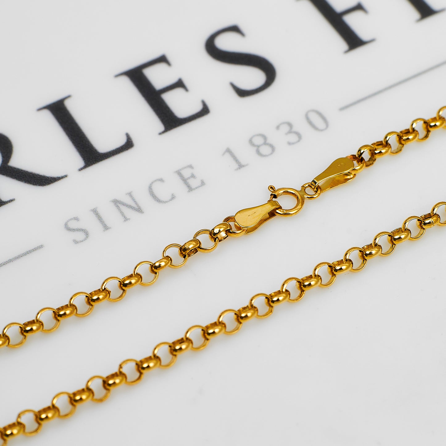 Pre-Owned 9ct Gold Belcher Chain Necklace 24 Inch