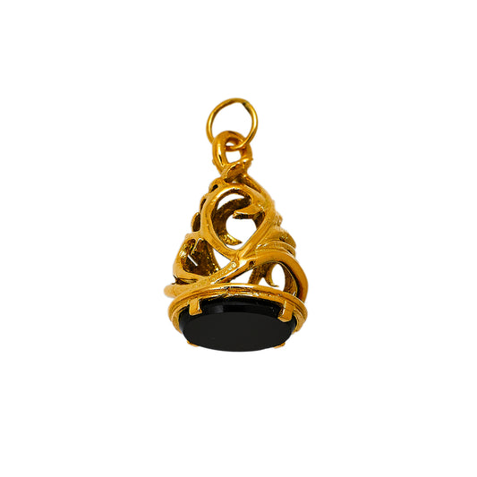 Pre-Owned 9ct Gold Onyx Seal Fob Charm