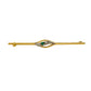 Pre-Owned 9ct Gold Emerald & Diamond Bar Brooch