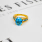 Pre-Owned 9ct Gold Topaz Cocktail Ring Size M