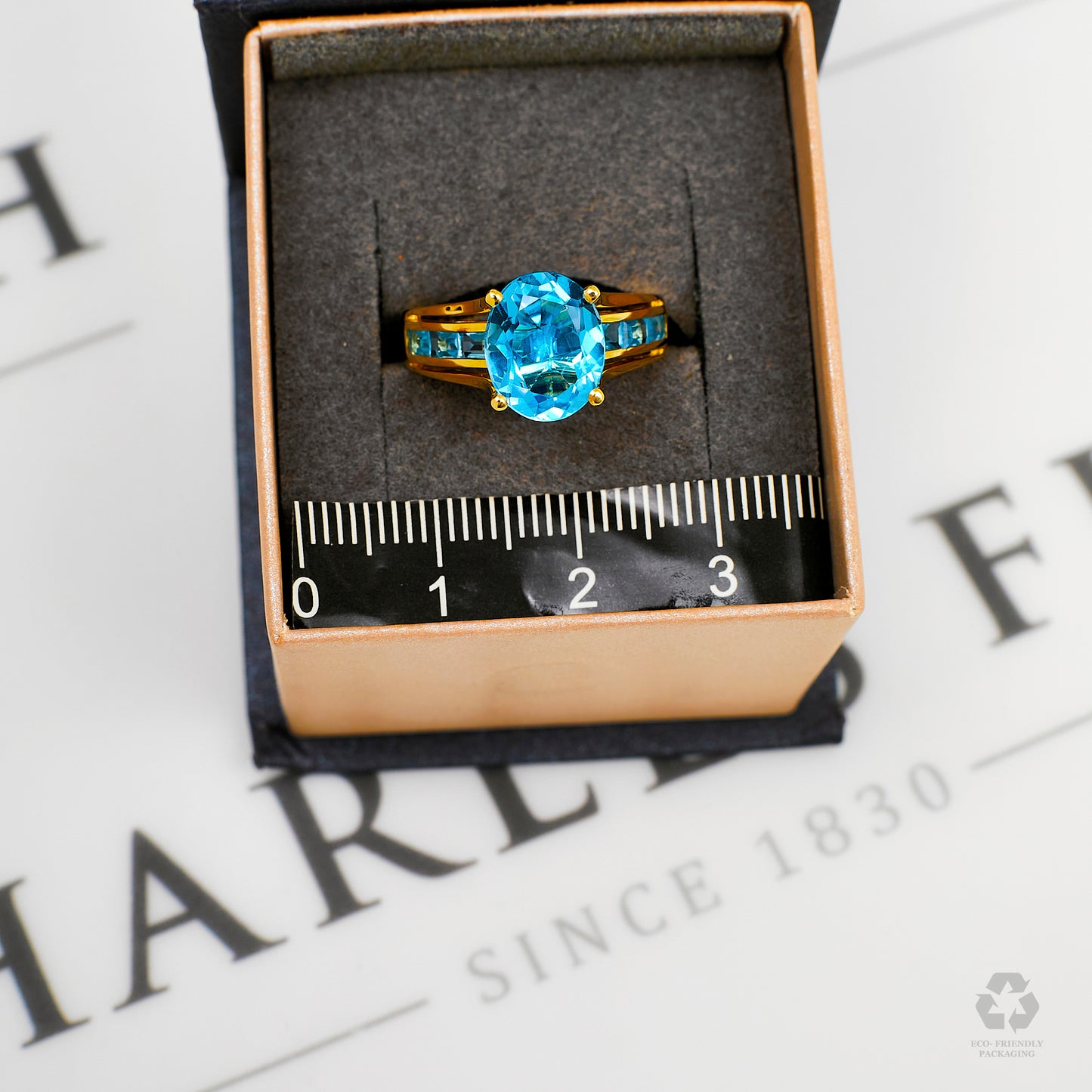 Pre-Owned 9ct Gold Topaz Cocktail Ring Size M
