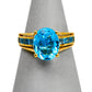 Pre-Owned 9ct Gold Topaz Cocktail Ring Size M