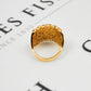 Pre-Owned 9ct Gold Mens 5 Row Shot Ring Size S