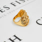 Pre-Owned 9ct Gold Mens 5 Row Shot Ring Size S