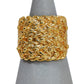 Pre-Owned 9ct Gold Mens 5 Row Shot Ring Size S