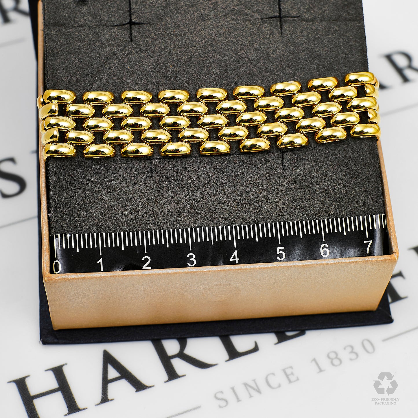 Pre-Owned 9ct Gold 5 Row Brick Design Bracelet