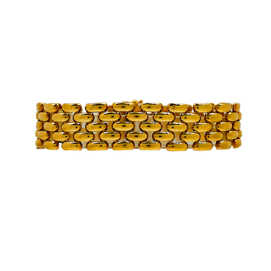 Pre-Owned 9ct Gold 5 Row Brick Design Bracelet
