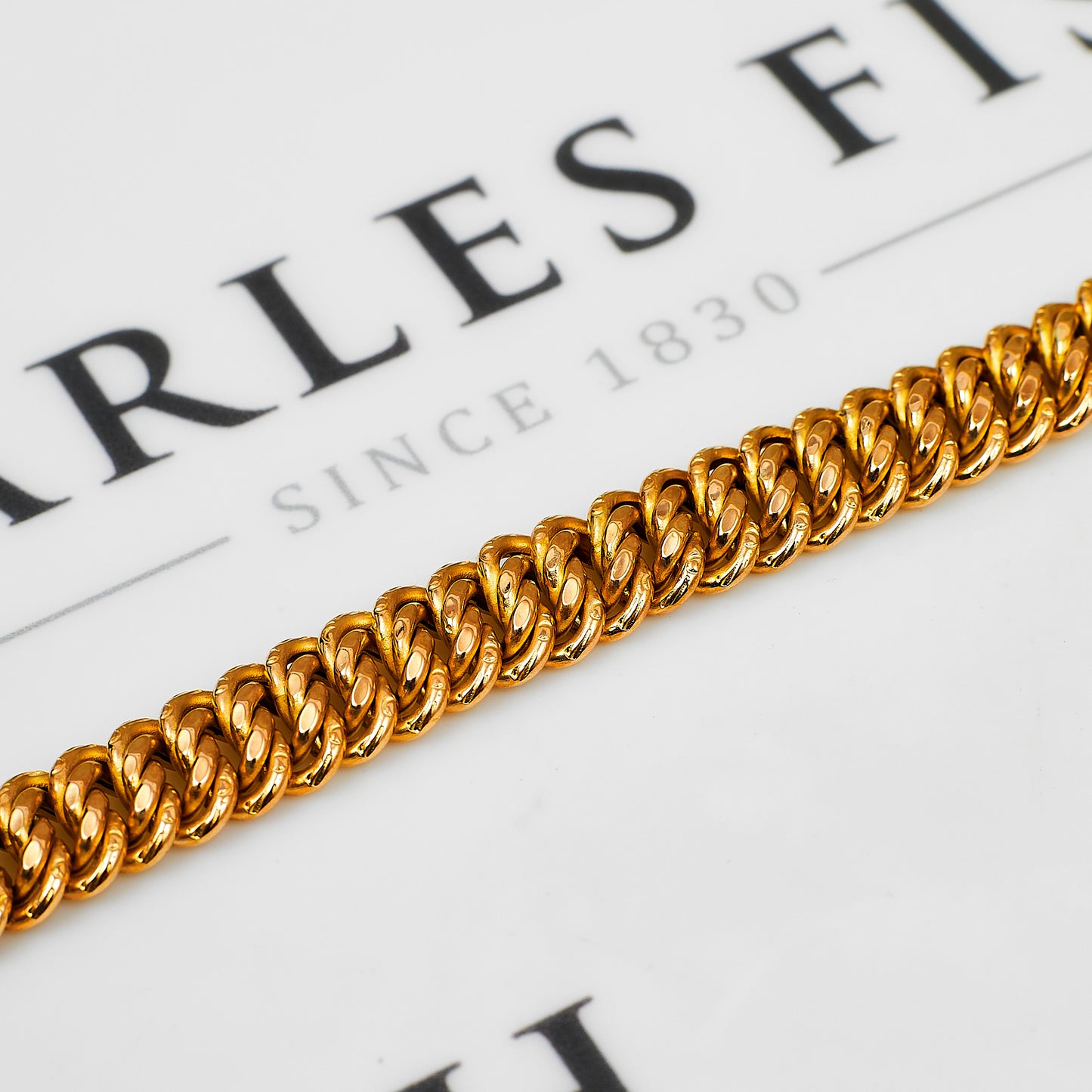 Pre-Owned 9ct Gold Double Curb Chain Bracelet 7.5 Inch
