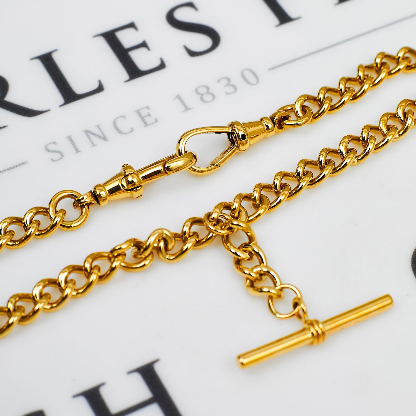 Pre-Owned 9ct Gold Curb Chain Bracelet & T Bar 9 Inch