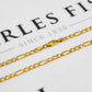 Pre-Owned 9ct Gold 3+1 Figaro Chain Necklace 18 Inch