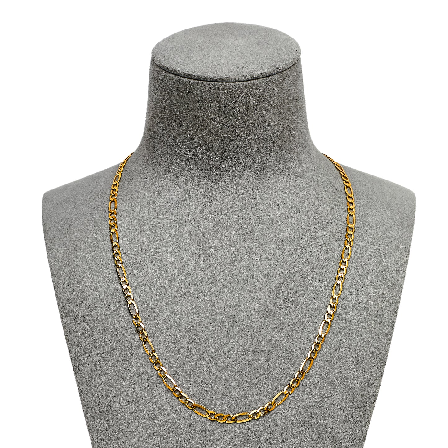 Pre-Owned 9ct Gold 3+1 Figaro Chain Necklace 18 Inch