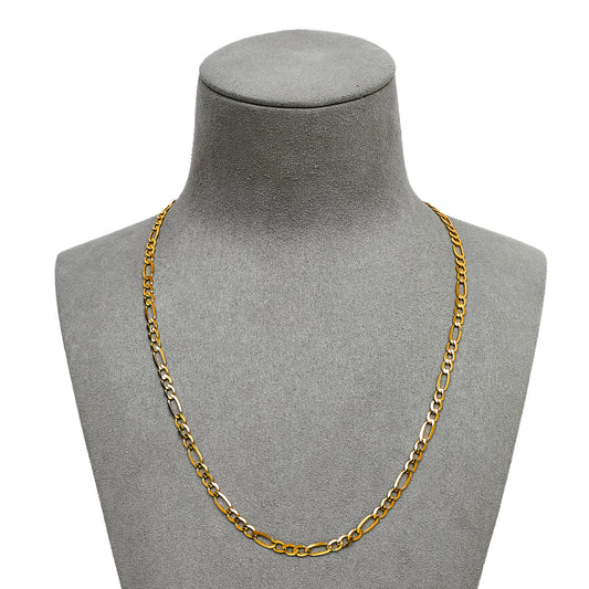 Pre-Owned 9ct Gold 3+1 Figaro Chain Necklace 18 Inch