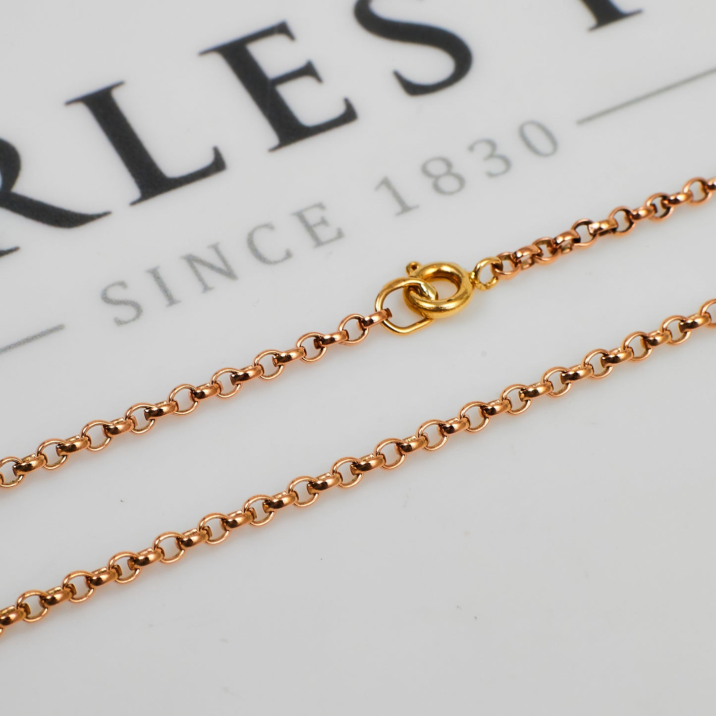 Pre-Owned 9ct Rose Gold Belcher Chain Necklace 24 Inch