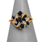 Pre-Owned 9ct Gold Sapphire & Diamond Cocktail Cluster Ring