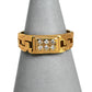 Pre-Owned 9ct Gold & 6 CZ Rectangle Signet Ring Size K