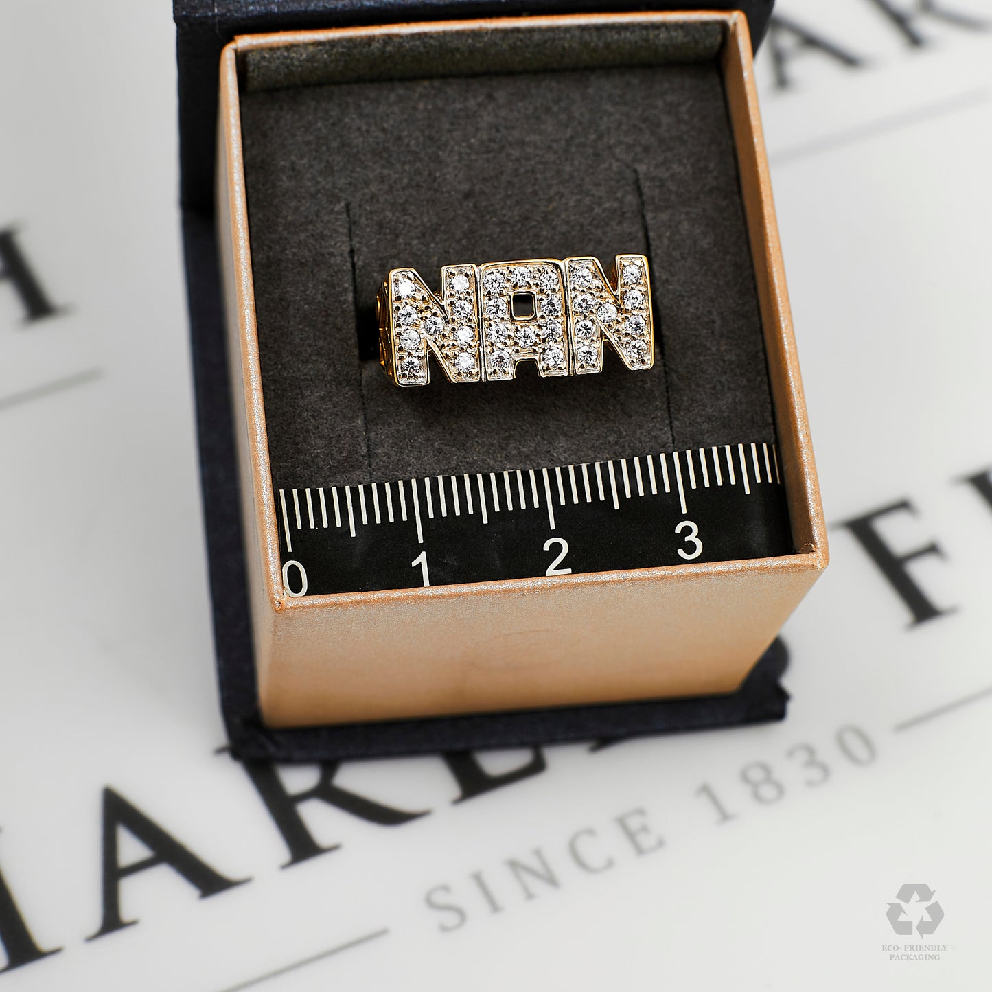 Pre-Owned 9ct Gold CZ NAN Ring Size P