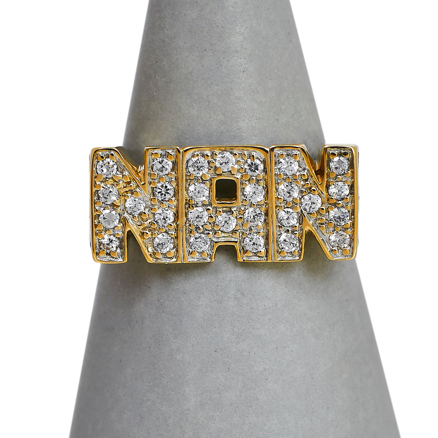 Pre-Owned 9ct Gold CZ NAN Ring Size P