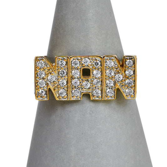 Pre-Owned 9ct Gold CZ NAN Ring Size P