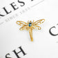 Pre-Owned 9ct Gold Diamond & Topaz Dragonfly Brooch