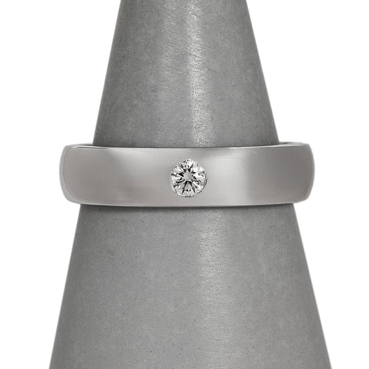 Pre-Owned Mens 18ct White Gold & Diamond Band Ring Size W.5