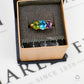 Pre-Owned 9ct Gold Amethyst Topaz & Peridot Ring Size N