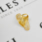Pre-Owned 14ct Gold 2 Tone CZ Swirl Design Ring Size M