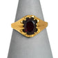 Pre-Owned 9ct Gold Garnet Flush Set Ring Size T
