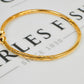 Pre-Owned 14ct Gold Open Ended Pattern & Polish Bangle