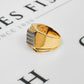 Pre-Owned 9ct Gold 16 Diamond Square Signet Ring Size P