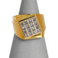 Pre-Owned 9ct Gold 16 Diamond Square Signet Ring Size P