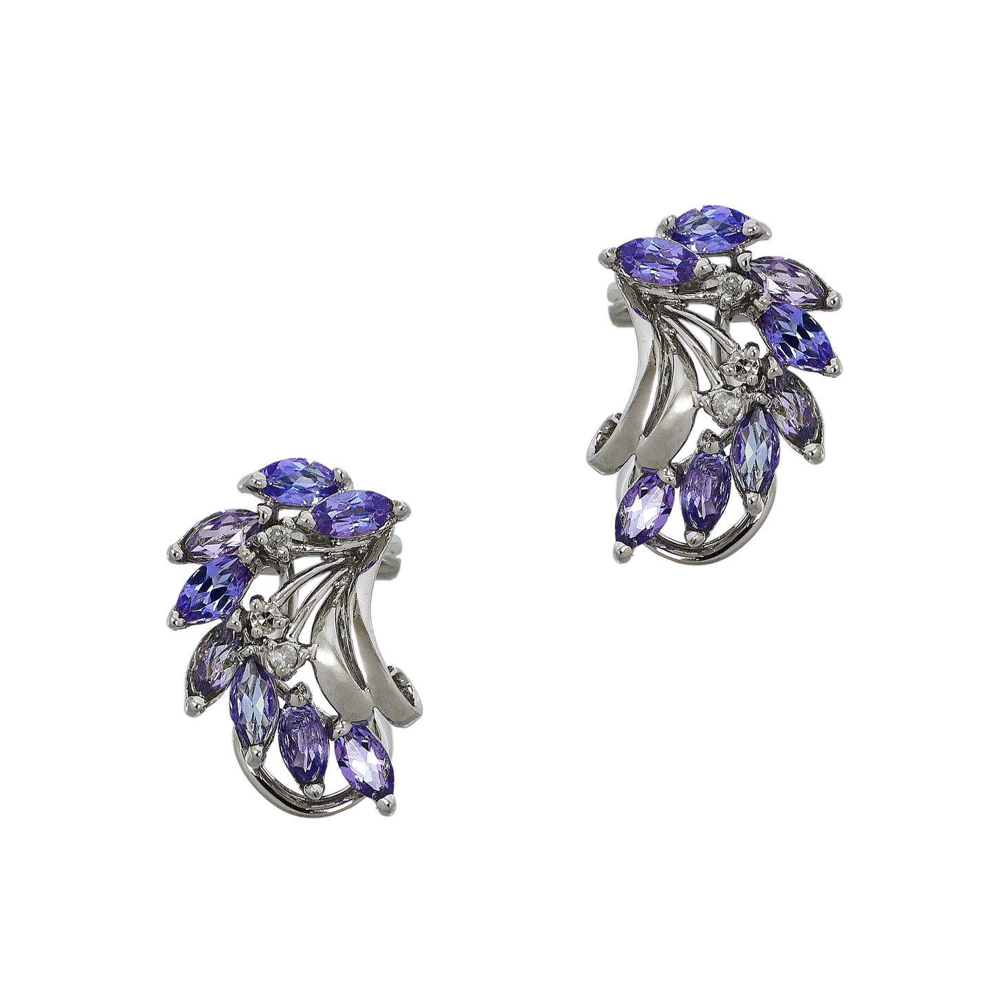 Pre-Owned 14ct White Gold Tanzanite & Diamond Jewellery SET