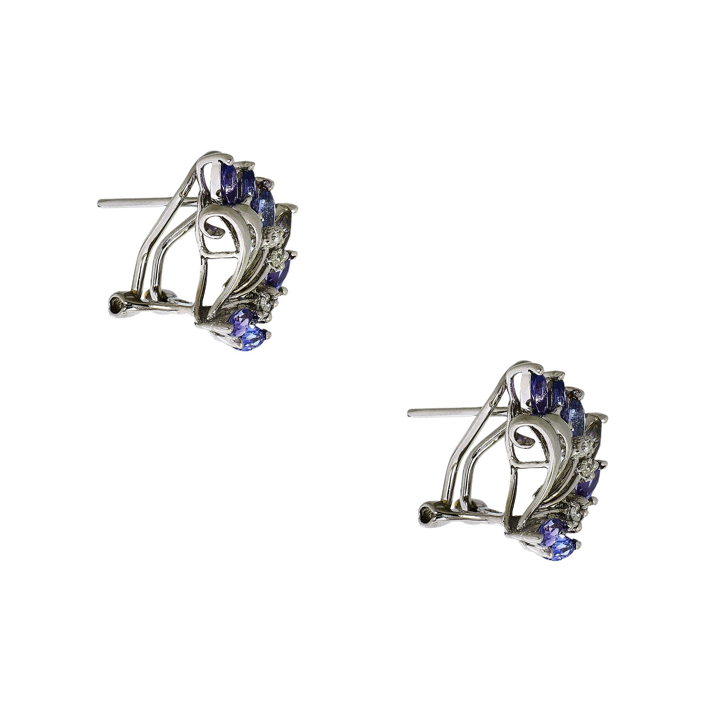 Pre-Owned 14ct White Gold Tanzanite & Diamond Jewellery SET