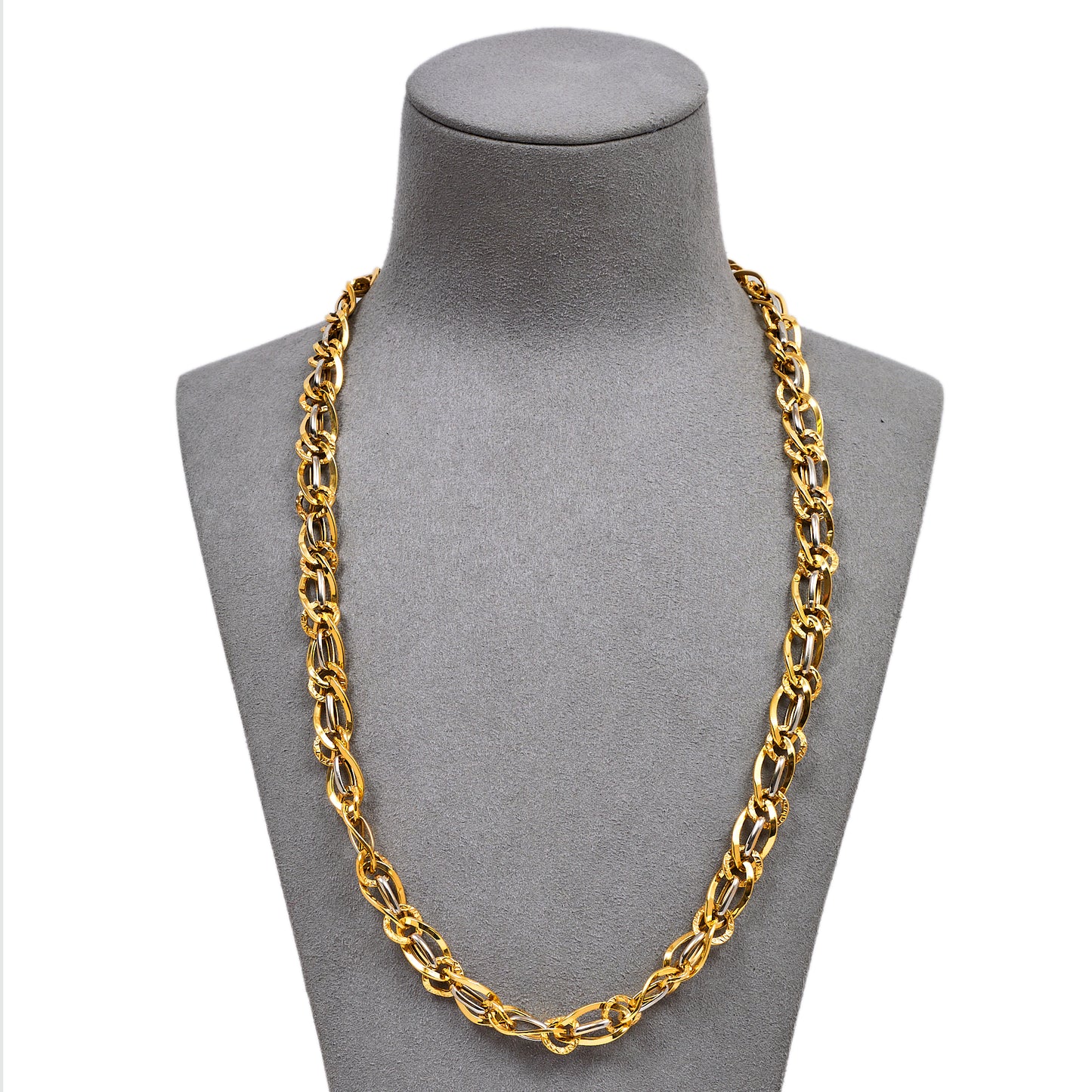 Pre-Owned 14ct Gold 2 Tone Necklace & Bracelet SET