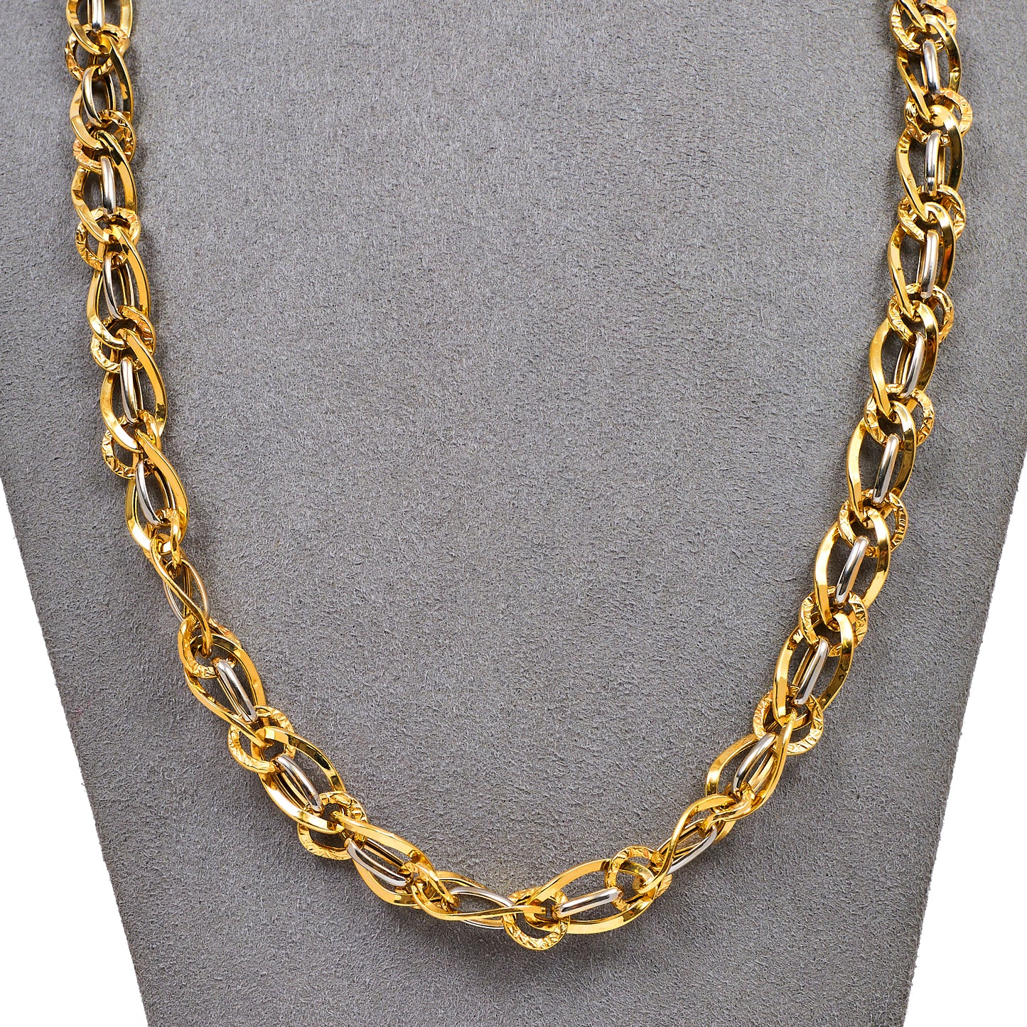 Pre-Owned 14ct Gold 2 Tone Necklace & Bracelet SET