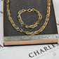 Pre-Owned 14ct Gold 2 Tone Necklace & Bracelet SET