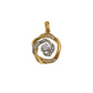 Pre-Owned 14ct Gold 2 Tone CZ Rose Swirl Design Pendant