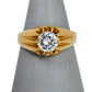 Pre-Owned 9ct Gold Mens CZ Gypsy Ring Size W