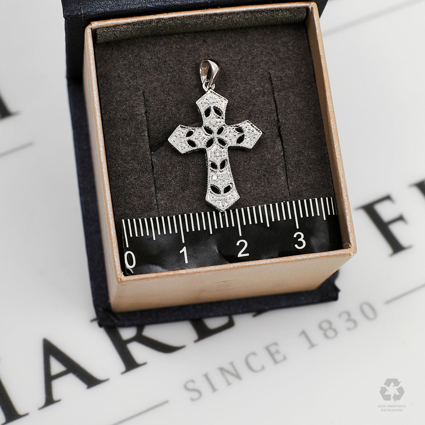 Pre-Owned 9ct White Gold & Diamond Cross Pendant