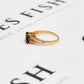 Pre-Owned 9ct Gold Rectangle Iolite & White Zircon Ring