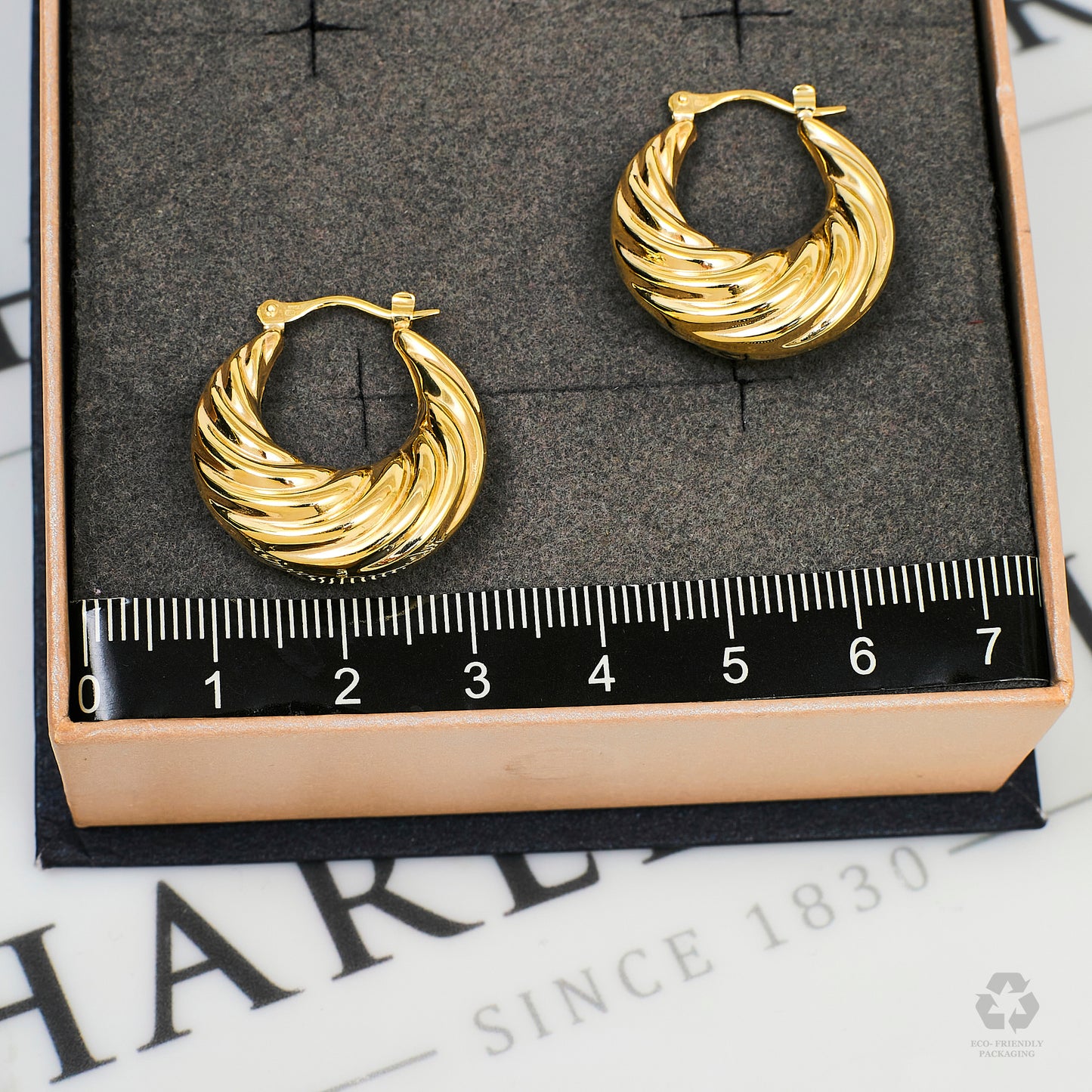 Pre-Owned 9ct Gold Twist Creole Hoop Earrings