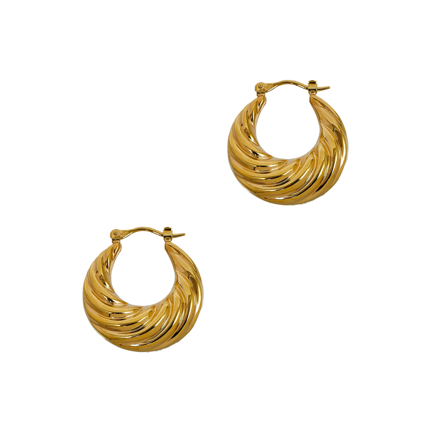 Pre-Owned 9ct Gold Twist Creole Hoop Earrings
