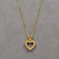Pre-Owned 9ct Gold CZ Heart Pendant & Chain 18 Inch