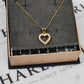 Pre-Owned 9ct Gold CZ Heart Pendant & Chain 18 Inch