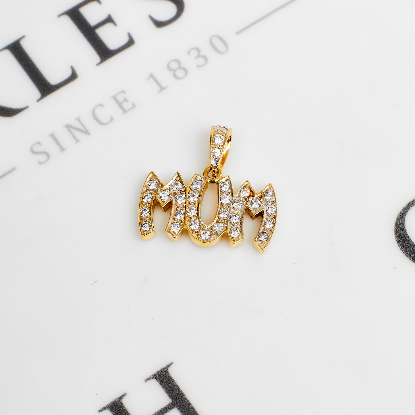 Pre-Owned 9ct Gold & CZ MUM Pendant