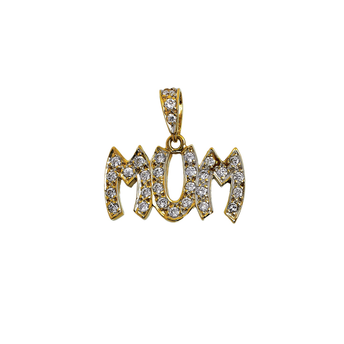 Pre-Owned 9ct Gold & CZ MUM Pendant