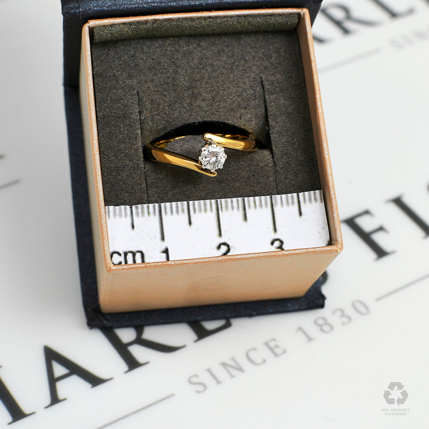 Pre-Owned 18ct Gold Diamond Crossover Ring Size M