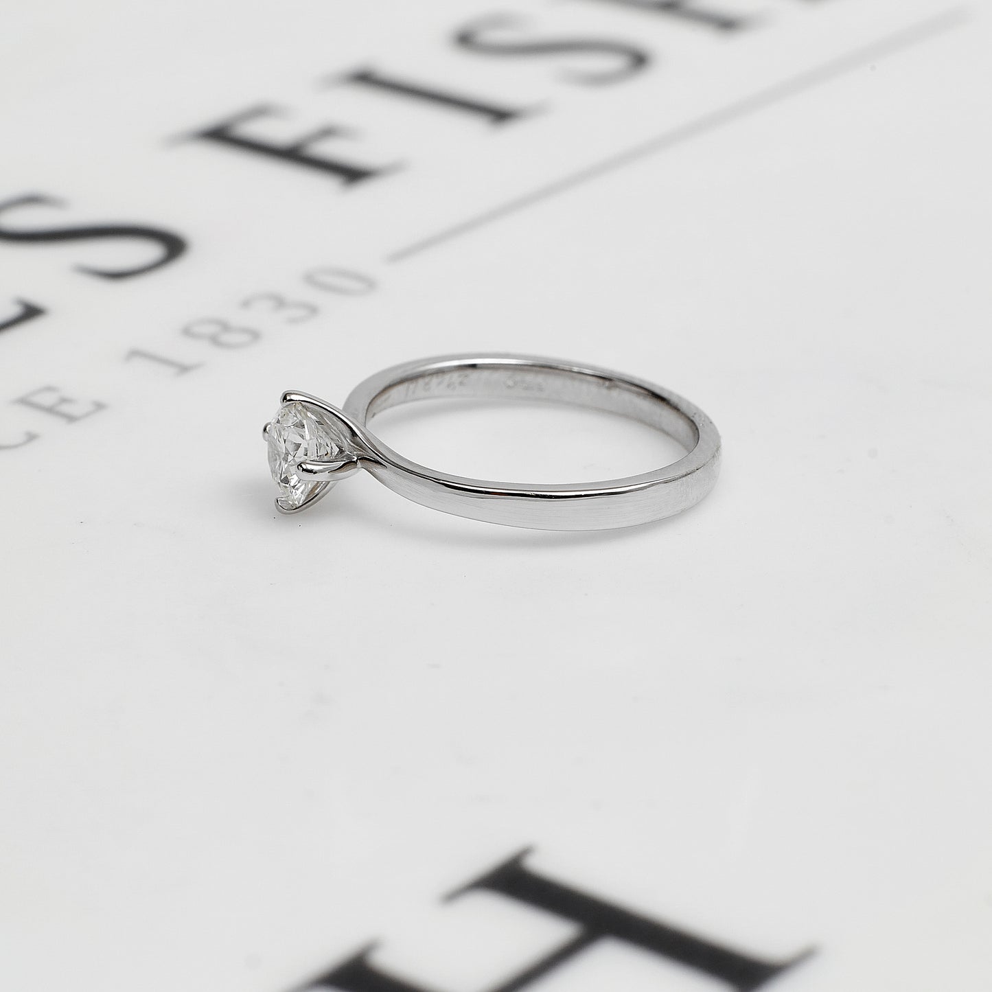 Pre-Owned 18ct White Gold Diamond Solitaire Ring Size I